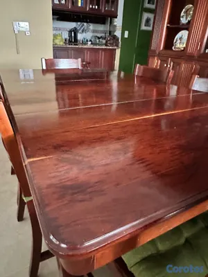 muebles y colchones - Juego de comedor de caoba centenaria con 6 sillas 2