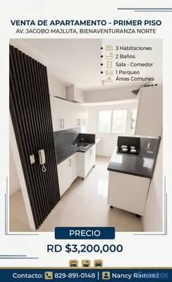 apartamentos - PRIMER PISO EN VENTA BIENAVENTURANZA NORTE JACOBO MAJLUTA  7