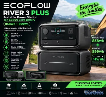 plantas e inversores - Ecoflow river 3 plus más batería 