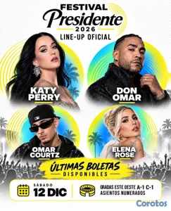 Ticket Boleta Entrada Festival Presidente 2026 🙏🏾🇩🇴