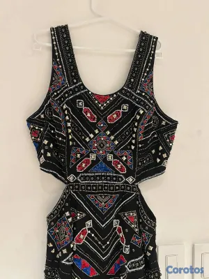 ropa para mujer - Vestido corto de nina con piedras de colores 2