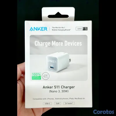 celulares y tabletas - Cargador Anker 511 30 Watt USB-C GaN Serie 5 Iphone Samsung Android Ipad Tablet  2