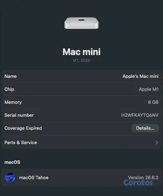 computadoras y laptops - Mac Mini M1 2020 – 8GB RAM / 256GB SSD 2