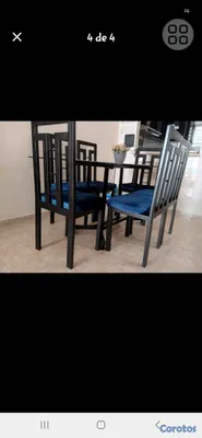 muebles y colchones - se vende comedor en hierro de 6 sillas.. 4