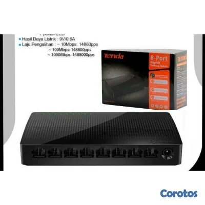 accesorios para electronica - SWITCH 8 PUERTOS Gigabit  TENDA SG108, NO ADMINISTRABLE, 10/100/1000, 10BASE-T 2