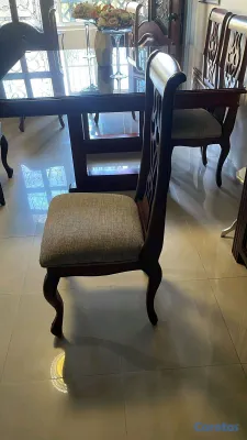 muebles y colchones - Vendo 6 sillas en perfectas condiciones en caobas 3