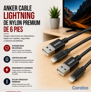 Anker Cable Lightning de Nylon premium de 6 pies [paquete de 2]