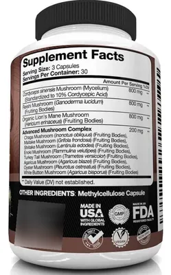 Salud y Equipamiento Médico - Suplemento De Hongos 2600 Mg Nootropico 11 Hongos 90 Cap 4