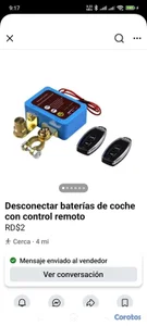 Desconector de baterias a control remoto para vehículos. 2000 pesos