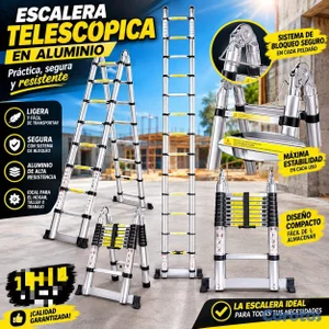 escaleras telescopica en aluminio rectas y doble función 