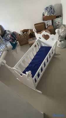 muebles - Cuna Mecedora en Madera  3