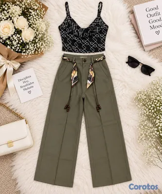 ropa para mujer - Pantalón de vestir Palazzo - Suye Fashion  2