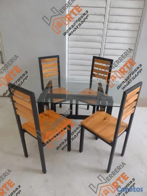 muebles y colchones - muebles de metal y madera combinada  7