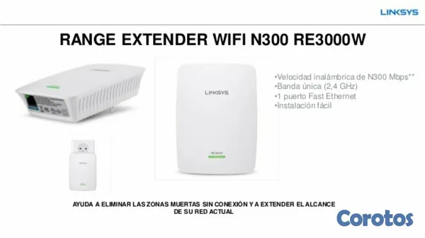 accesorios para electronica - REPETIDOR LINKSYS RE3000W-LA, 2.4GHZ, 300MBPS, 1 PUERTO LAN, 802.11B/G/N, WPS, I 2