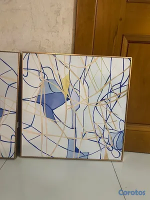 decoración y accesorios - 2 Cuadros con bordes dorados  2