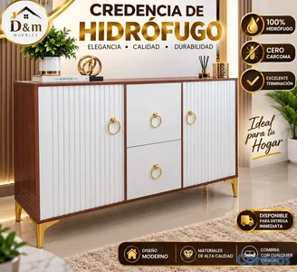 Credenza  en Hidrófugo *Armada* 

Material: *Hidrofugo* 

Medidas:122x36x85cm. 