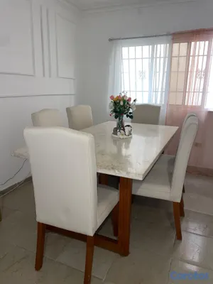 muebles y colchones - Comedor de 6 sillas de mármol y roble brasileño  6