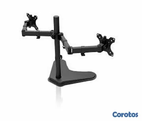 accesorios para electronica - SOPORTE PARA MONITOR KLIPX DOBLE, PARA DOS MONITORES, 13-32" INCLINACION DE 90 G 2