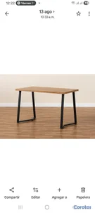 Mesa de comedor para 4 sillas tope de madera y pat