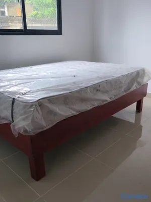 muebles y colchones - Cama Full: Base de Madera + Colchon 6