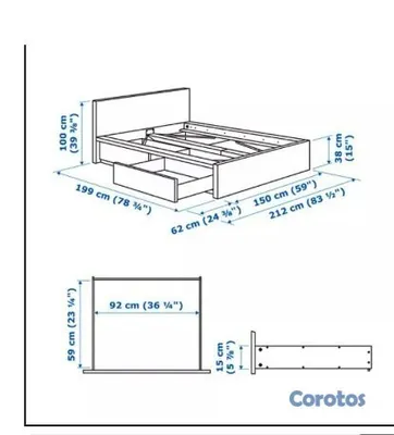 muebles y colchones - ¡VENDO CAMA IKEA MALM – TAMAÑO FULL! Cama IKEA MAL 2