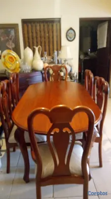 muebles y colchones - COMEDOR EN CAOBA 6 SILLAS  3