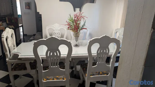 decoración y accesorios - Juego de comedor caoba 6