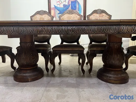 muebles y colchones - Comedor de madera importada con 8 sillas – RD$55,000 12