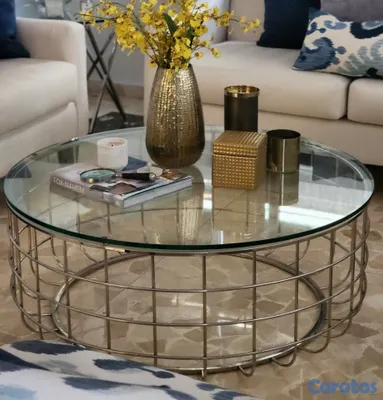 muebles y colchones - Mesa de centro redonda usado 5