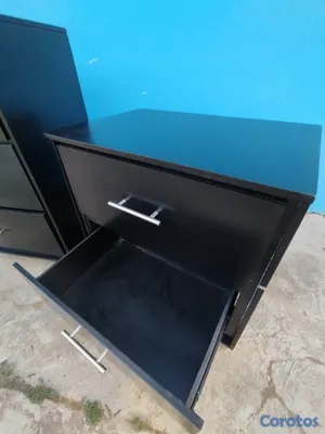 muebles y colchones - Gavetero con espejo y mesa de noche negro  4