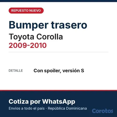 repuestos - Bumper delantero y trasero nuevo – Toyota, Hyundai 6
