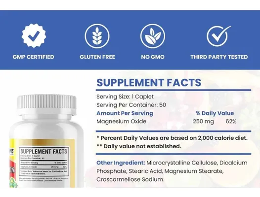 Salud y Equipamiento Médico - Oxido De Magnesio 50 Caps 250mg - - Unidad A $2398 2