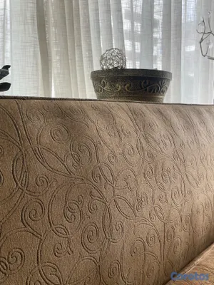 muebles y colchones - JUEGO DE SALA CLÁSICO BEIGE-MARRÓN. Dos muebles  7