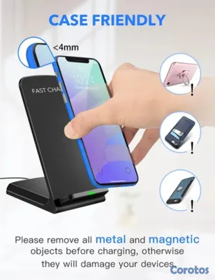 otros electronicos - CARGADOR INALÁMBRICO SENEO PARA CELULARES 10W CARGA RÁPIDA 4