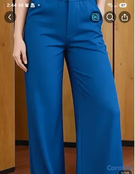 ropa para mujer - Pantalon de tela azul