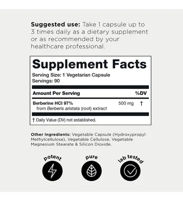 Salud y Equipamiento Médico - Berberina Hcl Ultra Alta Resistencia Del Himalaya 97% 90 Cap 2