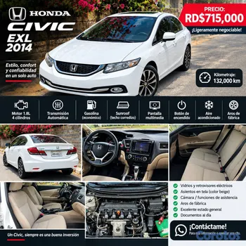 carros - HONDA CIVIC EXL 2014