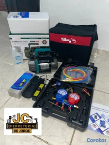 kit de bomba de vacío 3cfm y manómetro 