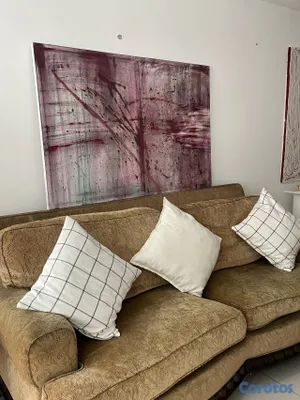 muebles y colchones - JUEGO DE SALA CLÁSICO BEIGE-MARRÓN. Dos muebles  3