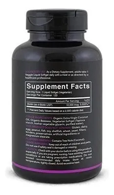 Salud y Equipamiento Médico - Biotin 10000mcg Con Aceite Coco Gluten Free Tratamiento X120 4