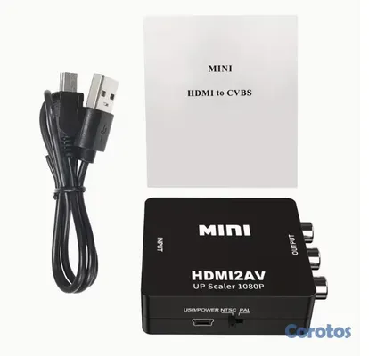 otros electronicos - Adaptador Convertidor de HDMI to AV RCA PAL/NTSC   3