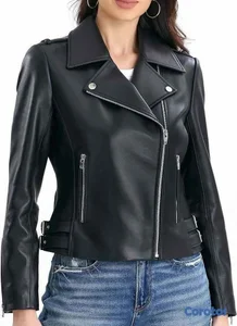 chaqueta en leder negra size small