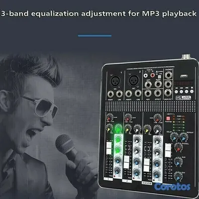 accesorios para electronica - Mezclador de audio de 4 canales T4-USB mixer amplificador para sonido de alta ca 4