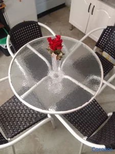mesa de cristal 4 sillas 