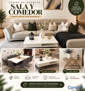 🏡 VENTA DE COMBO DE SALA Y COMEDOR POR MUDANZA (MUEBLE - COMEDOR)
