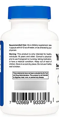 Salud y Equipamiento Médico - Nutricost Hcl 5 Mg, 120 Capsulas Yohimbina Fuerza Extra 6