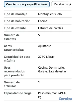herramientas, jardines y exterior - Estantería de almacenamiento de 5 niveles 3