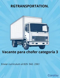 Vacante chofer categoría 3