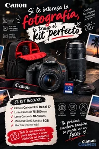 Canon EOS Rebel T7 – Kit completo. (Excelentes condiciones).