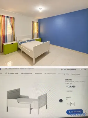 muebles - Cama y 2 mesas 2